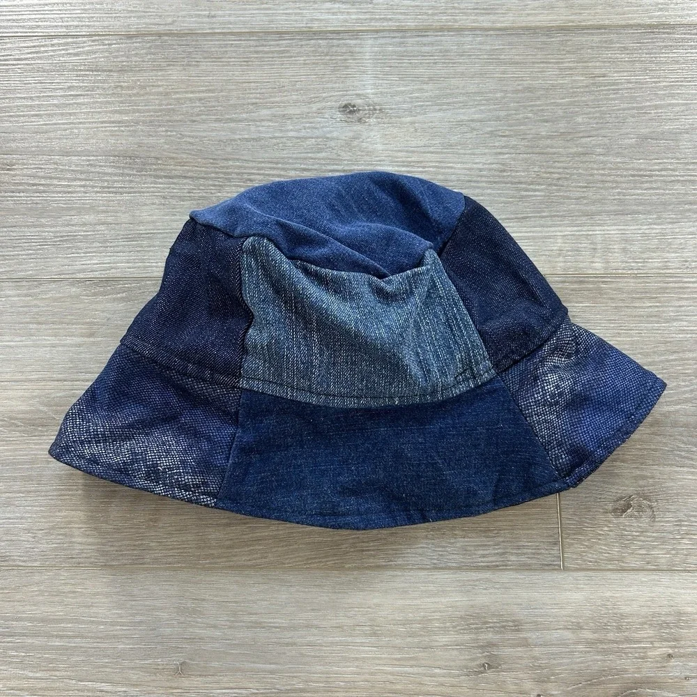 Re Worked/Re Paved Polo Ralph Lauren Bear Denim Patchwork Bucket Hat Size M/L